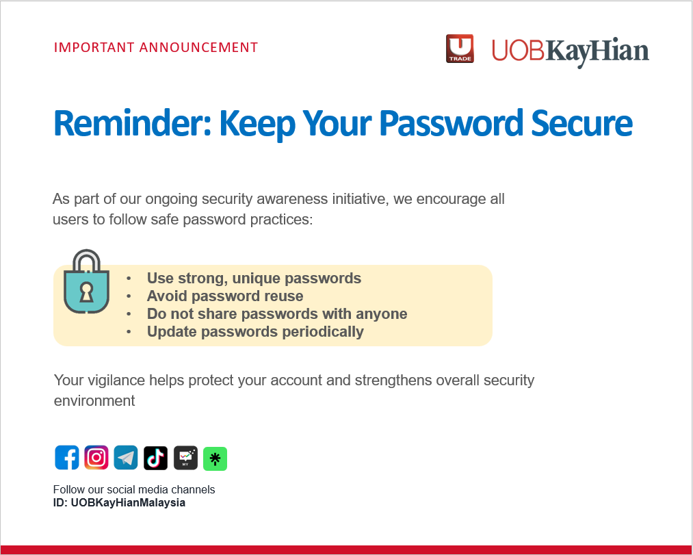 Reminder: Keep Your Password Secure