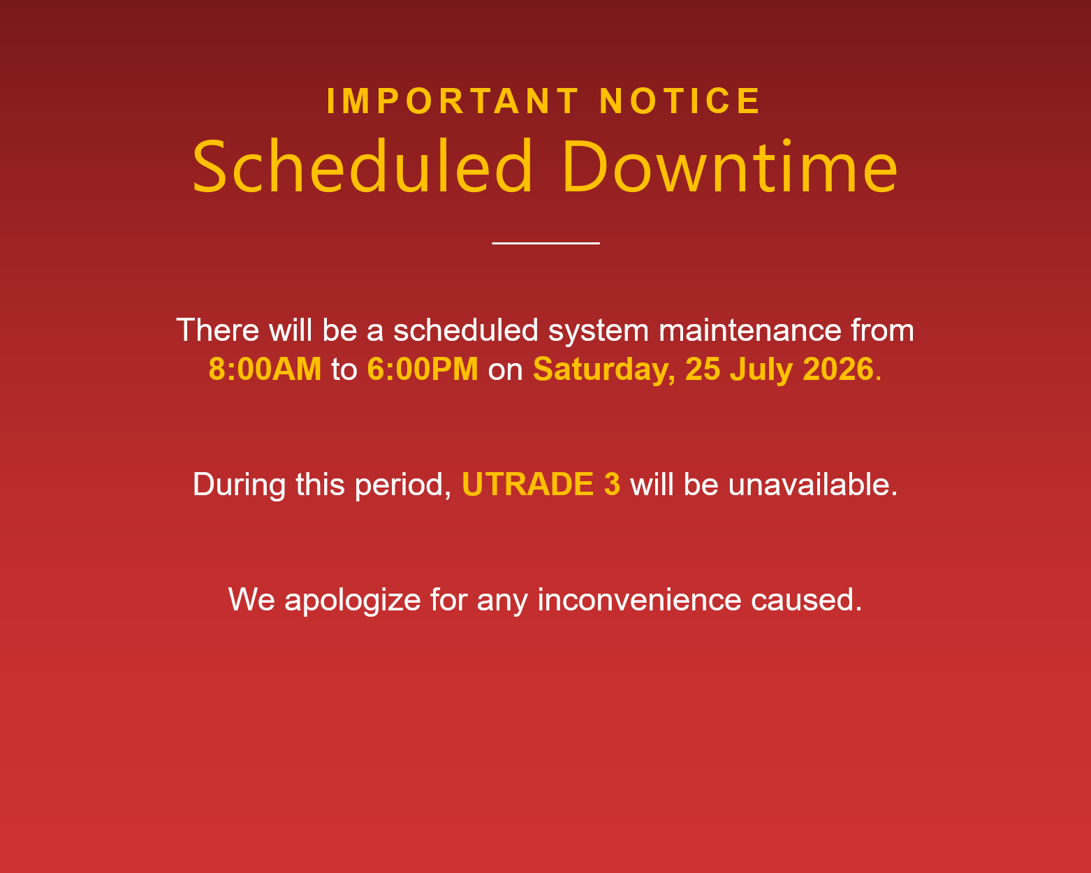 Scheduled Downtime