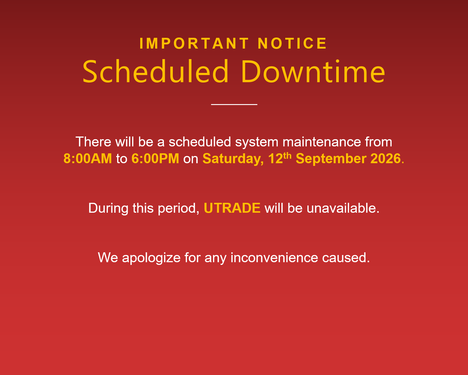 Scheduled Downtime