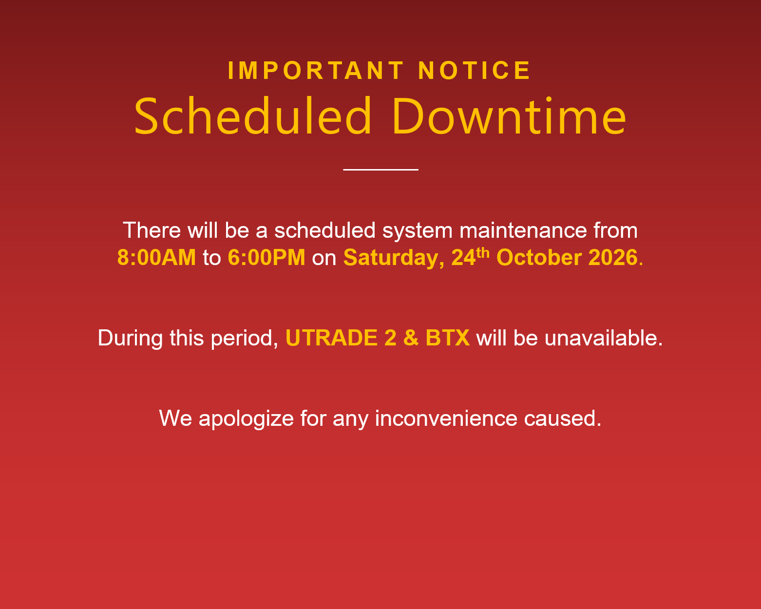 Scheduled Downtime