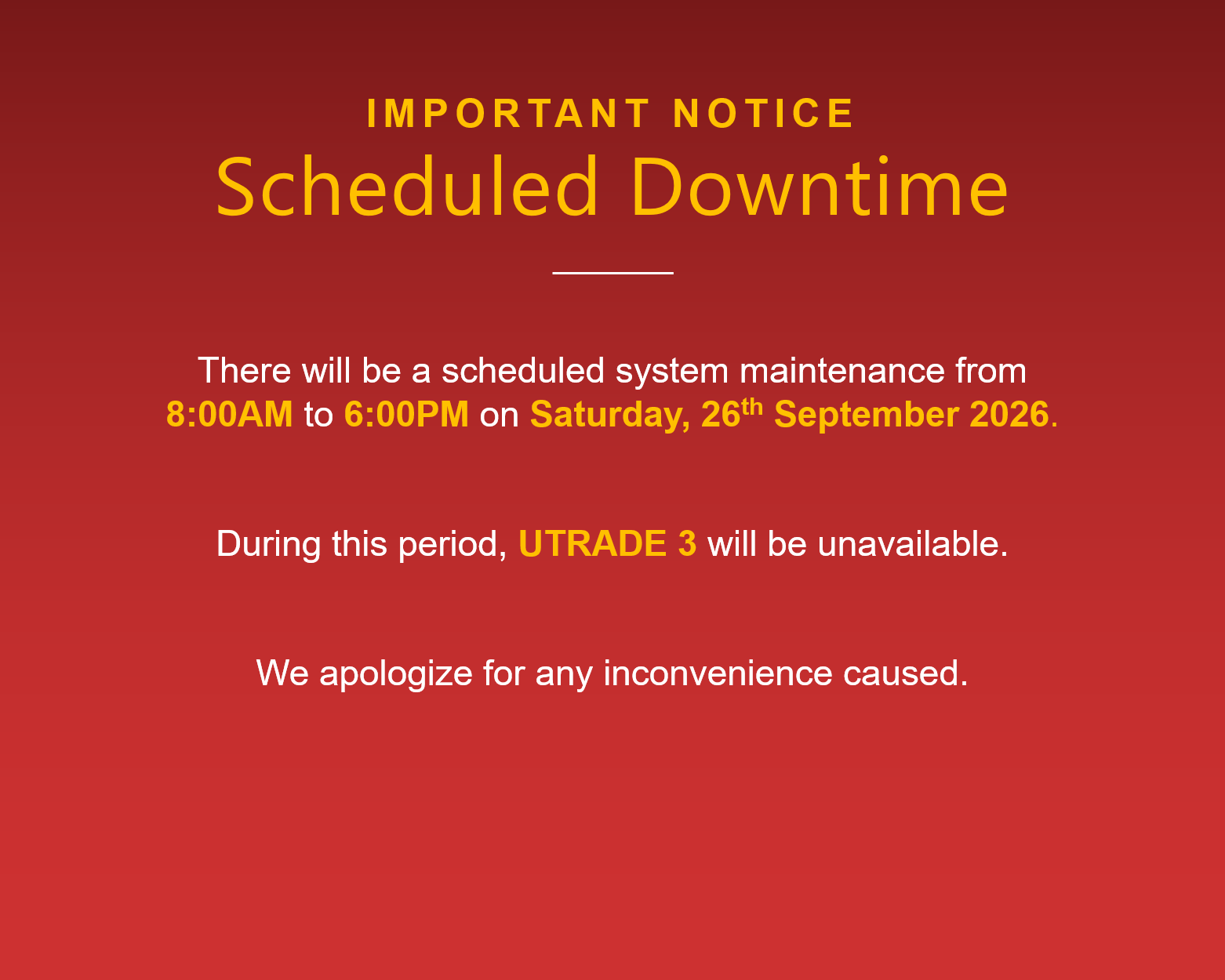 Scheduled Downtime