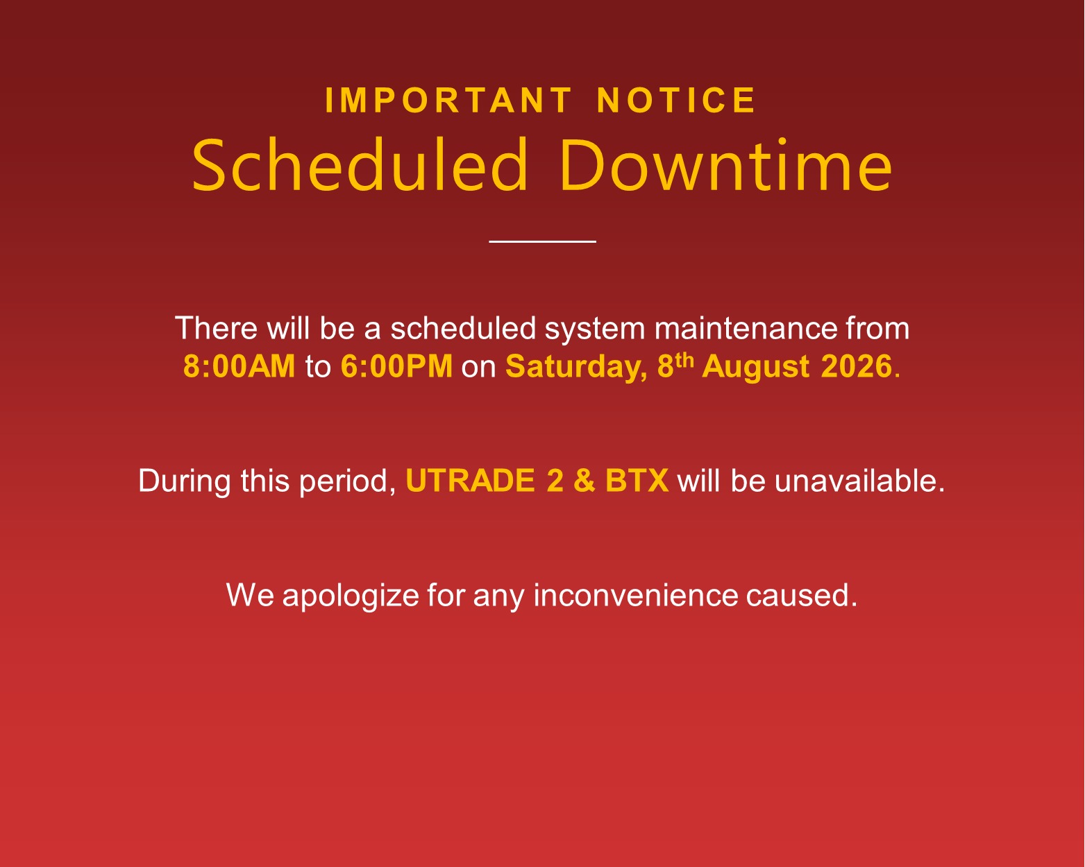 Scheduled Downtime