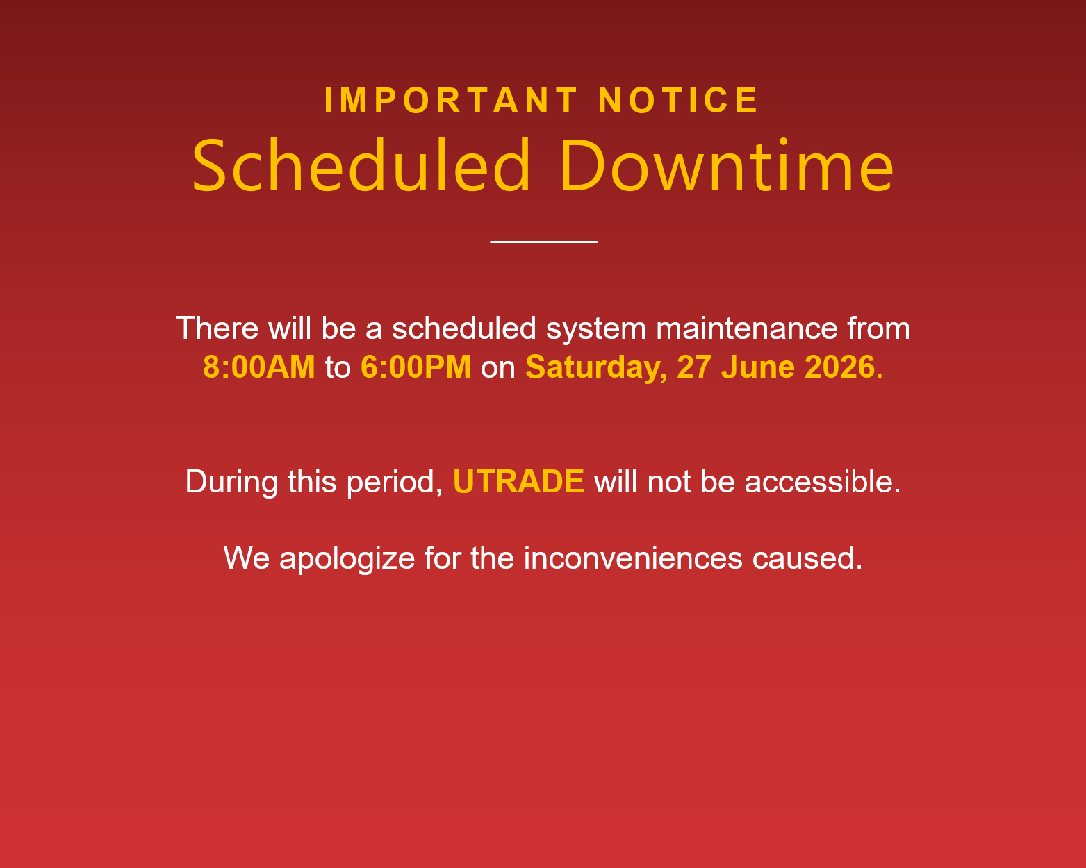Scheduled Downtime
