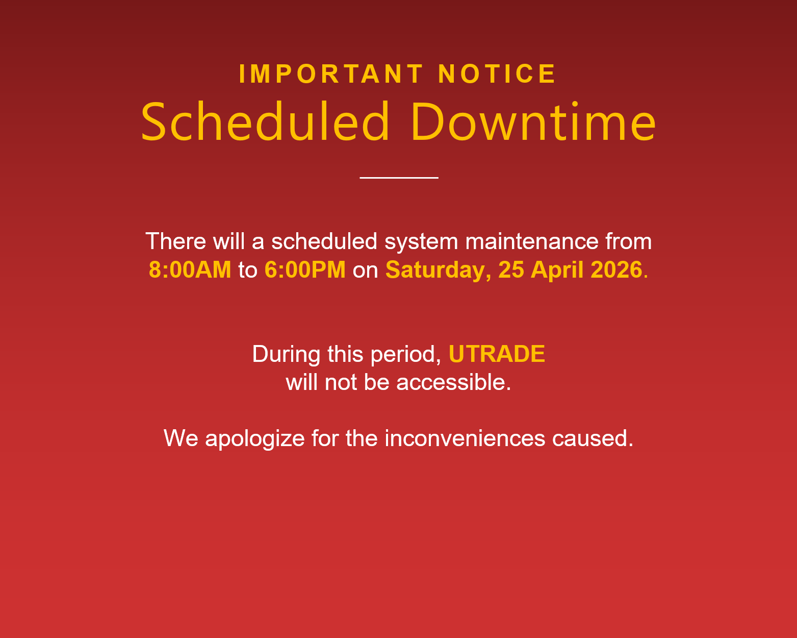 Scheduled Downtime