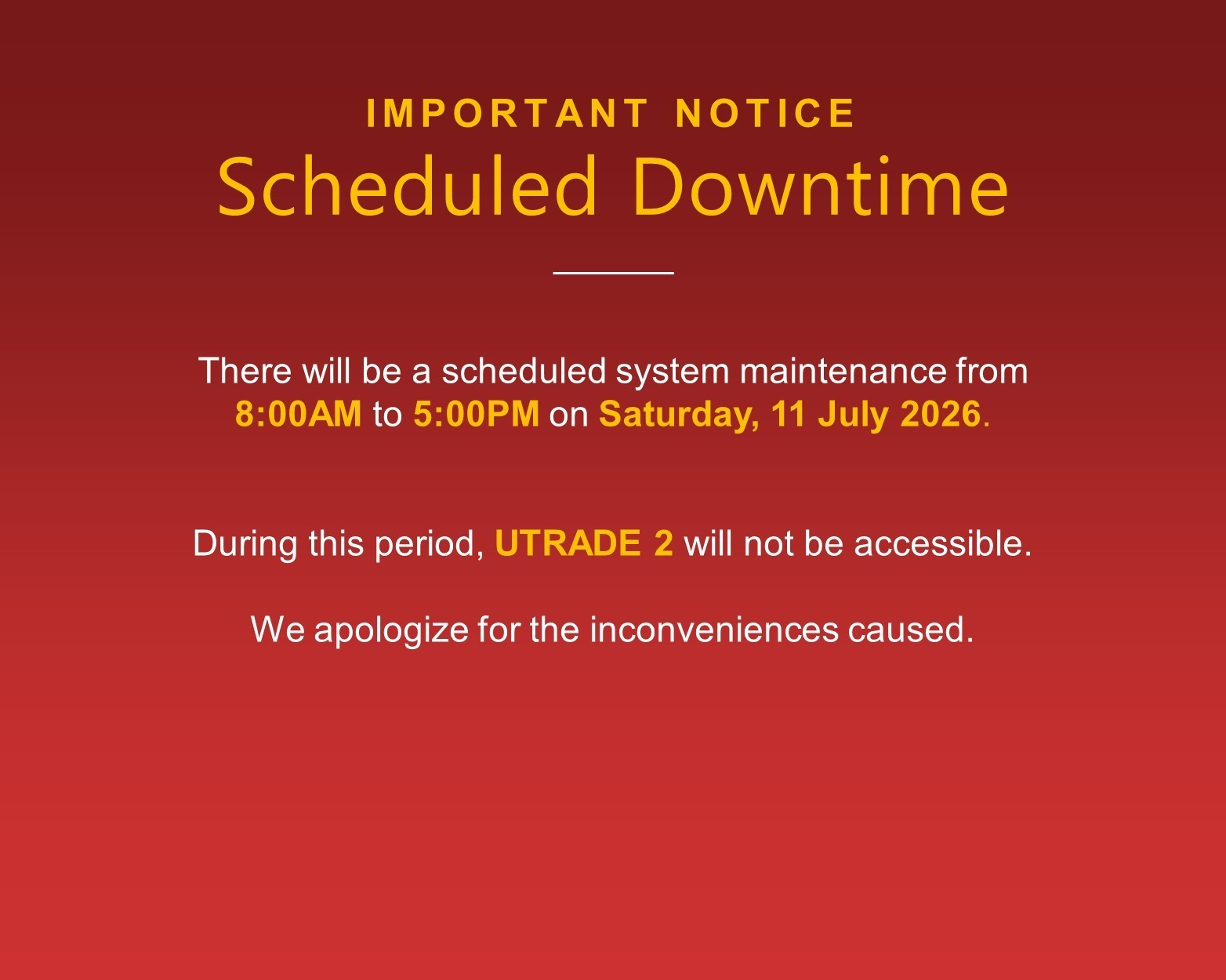 Scheduled Downtime