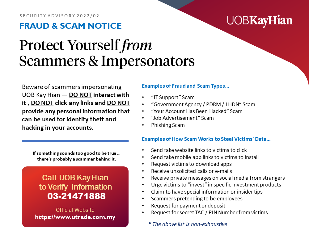 Fraud & Scam Notice