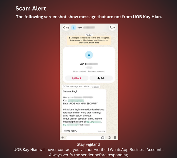 Scam Alert: Fake message impersonating UOB Kay Hian