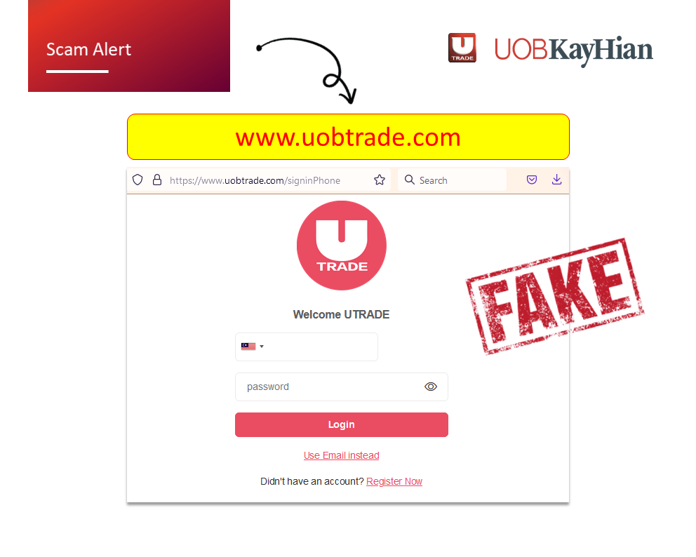 Scammer Using Fake UTRADE App to Lure Public