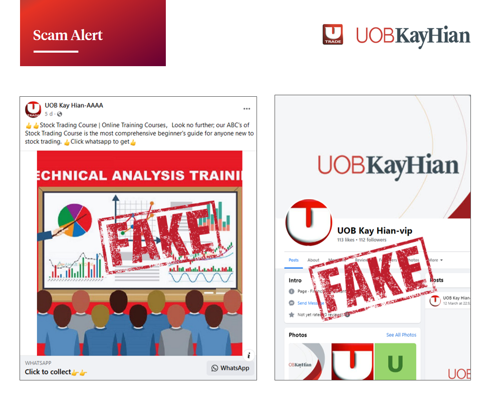 Scammer Using Fake Facebook to Lure Gullible Investors - UOB Kay Hian-VVIP, UOB Kay Hian-AAAA